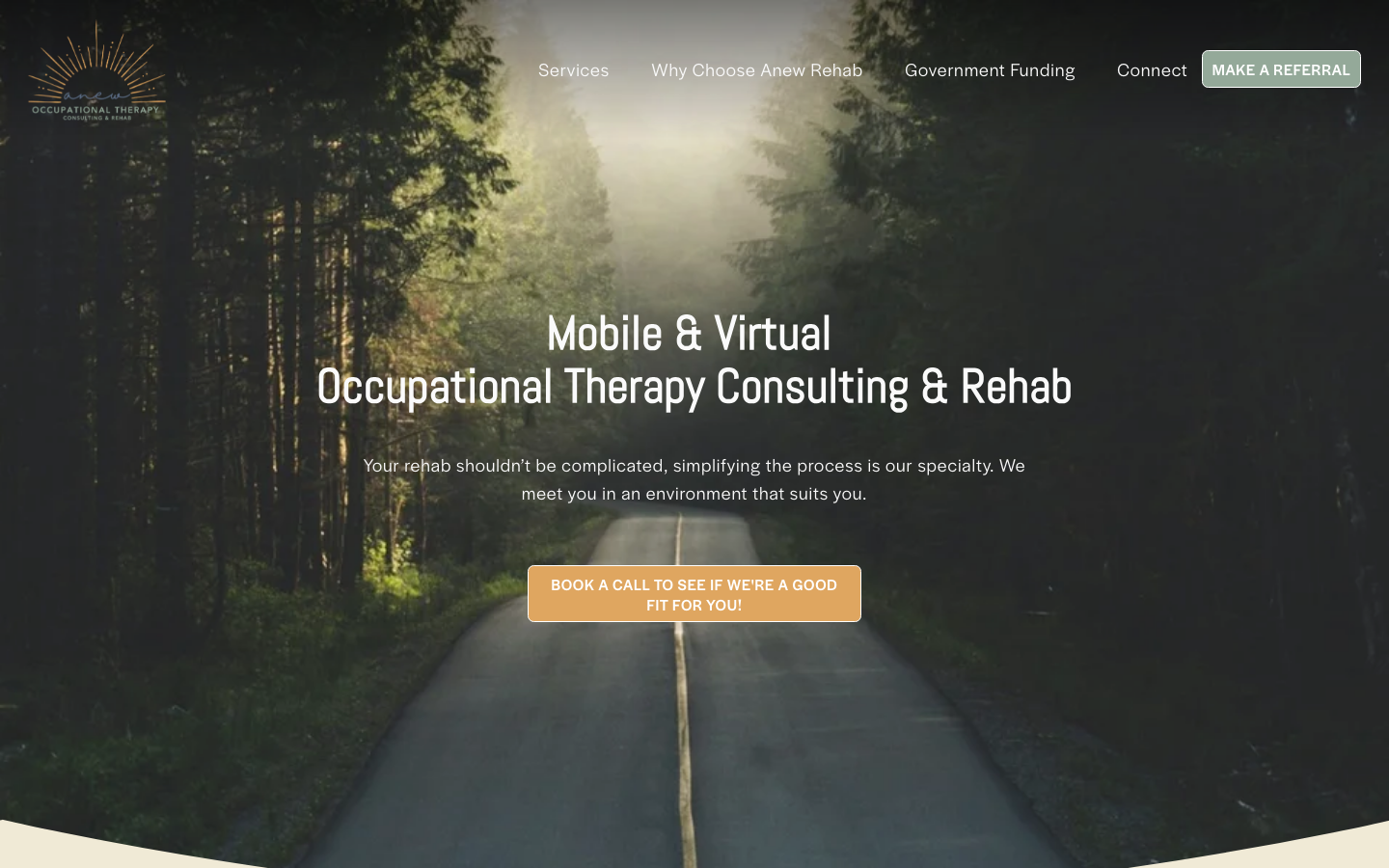 Anew Occupational Therapy website